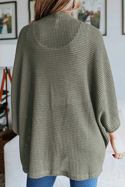 Solid Half Sleeve Wrap Cardigan