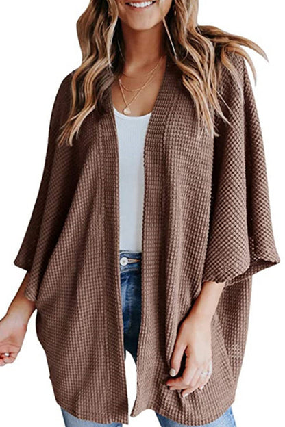 Solid Half Sleeve Wrap Cardigan