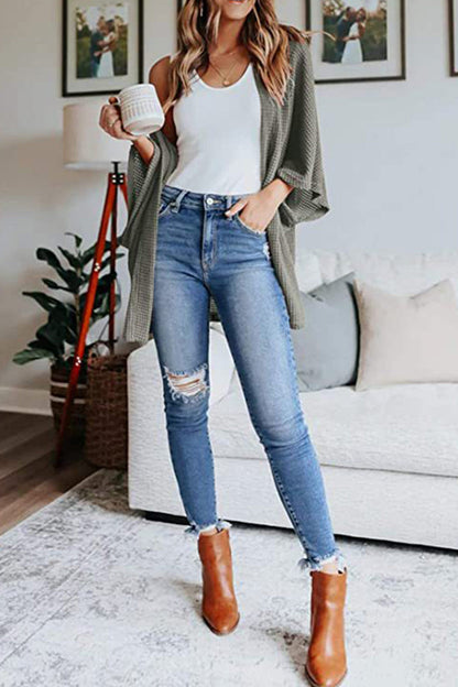 Solid Half Sleeve Wrap Cardigan