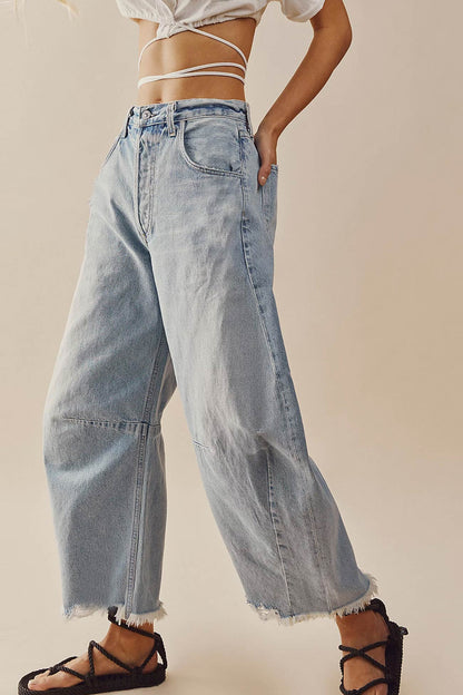 Straight-leg Denim Ninth Pants