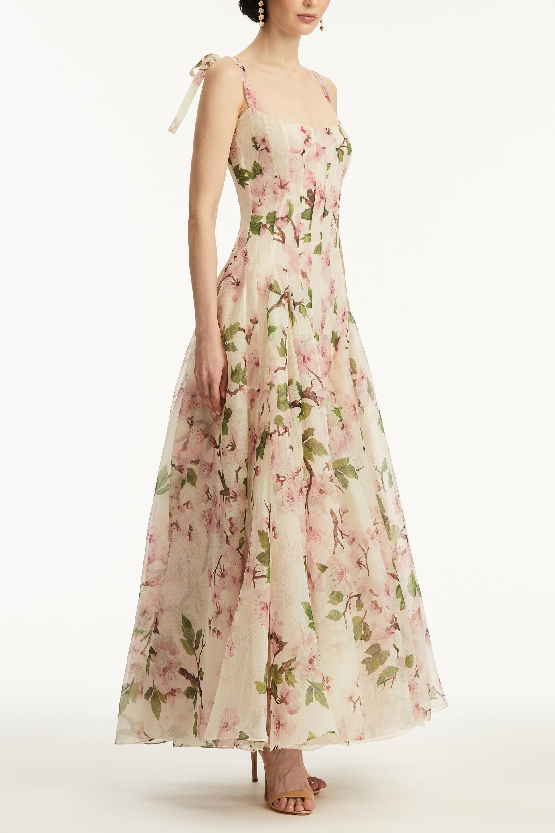 Floral Ruched Sweetheart Neck Maxi Dress Wiwor Floral Ruched Sweetheart Neck Maxi Dress Wiwor