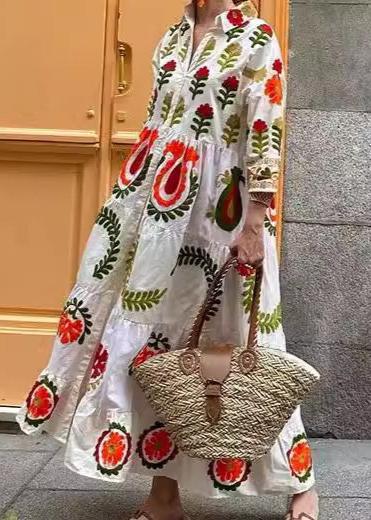 Garden Bloom EmbroideRed Maxi Dress