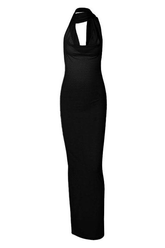 Sophia Halter Neck Backless Maxi Dress